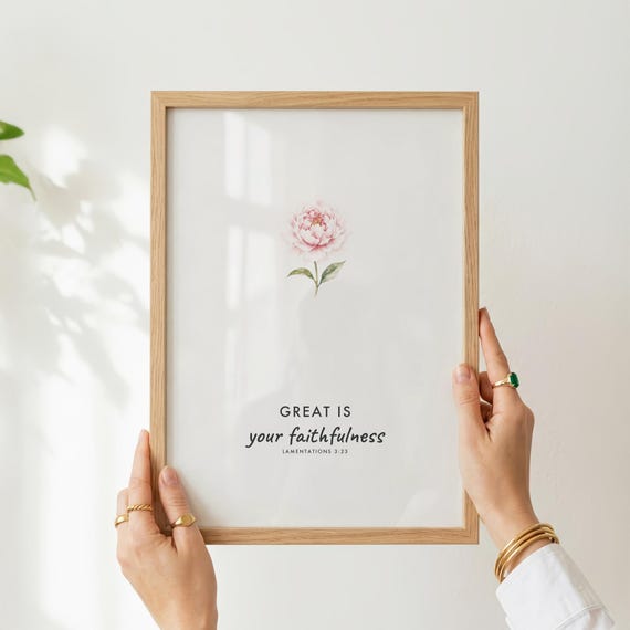 Christian Wall Art, Great Is Your Faithfulness Lamentations 3:23, Kids Room Decor