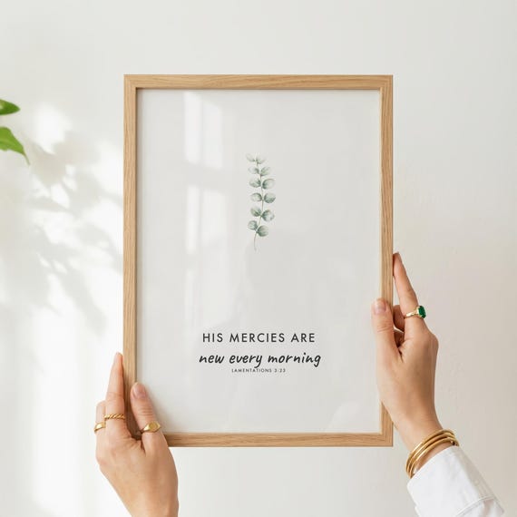 Christian Wall Art, His Mercies Are New Every Morning, Lamentations 3:23, Kids Room Decor