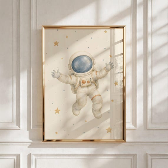 Space Nursery Wall Art, Little Astronaut Printable, Kids Room Decor, Baby Shower Gift