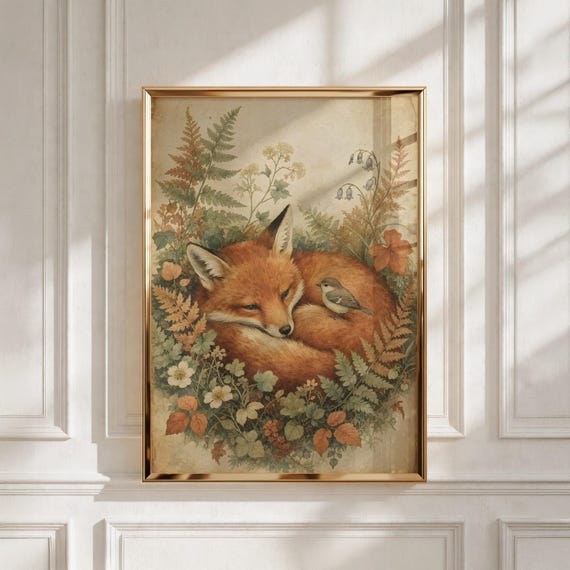 Woodland Nursery Wall Art, Little Fox Printable, Kids Room Decor - Baby Shower Gift