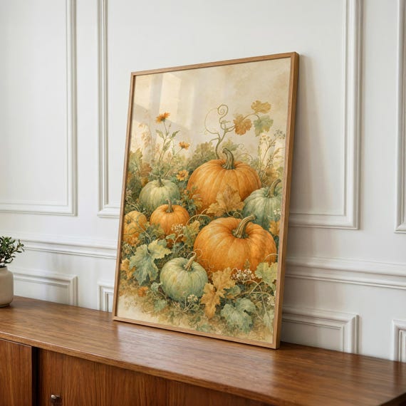 Pumpkin Patch Nursery Wall Art, Autumn Kids Decor - Baby Shower Gift, Playroom