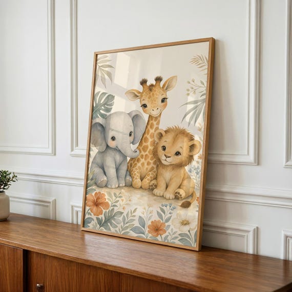 Safari Nursery Decor - Baby Animal Prints, Kids Room Art - Printable Digital Download