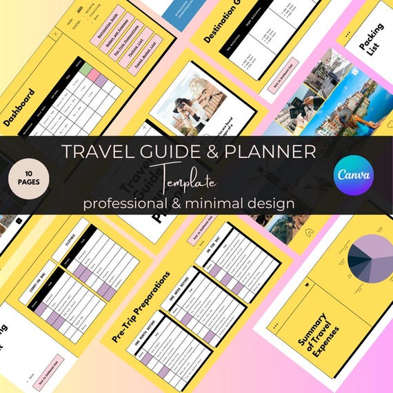 Editable Travel Planner Template: Minimalist Canva Guide (Instant Download)